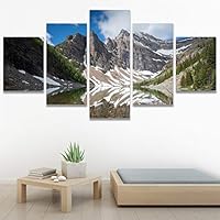 SIGNWIN 5 Panel Canvas Wall Art Calming Waters for Home Decorations Ready to Hang - 60