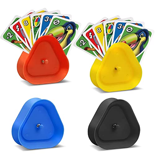 ENAIAH Kartenhalter Kinder, 4 Stück Spielkartenhalter Kinder Kartenhalter Dreieck Spielkarten Halter Kartenspiele Kartenhalter Spielkartenhalter Kunststoff, Für Kinder, Erwachsene, Senioren Cover