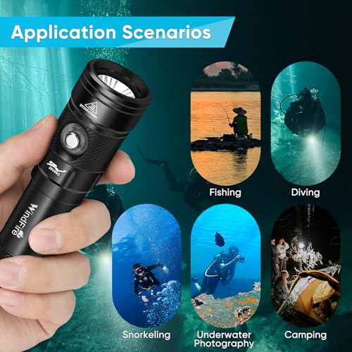 Image of WINDFIRE DF180 Dive Light Rechargeable High Lumen Scuba Diving Flashlight