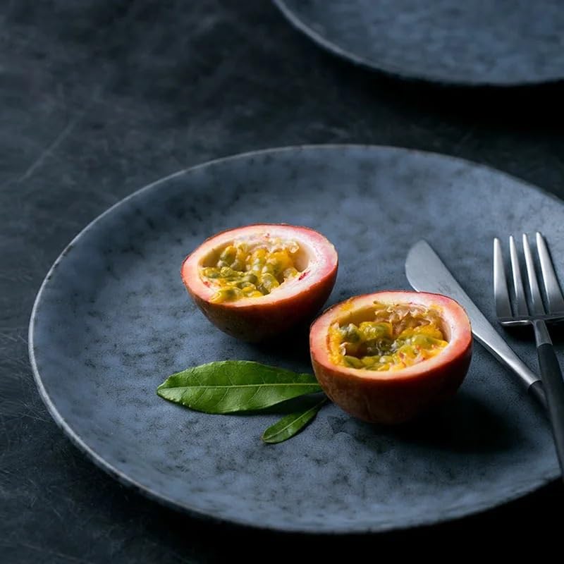 Platos de cena de piedra Plato de cerámica Platos cena Platos planos filete gres colores grises Muy adecuado para restaurantes, hoteles, etc. Ensaladera de cocina