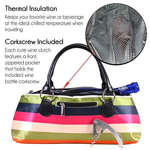 Primeware Wine Clutch Bag Thermal Insulated Wine Carrier Tote Holds Red & White Wine 750 Ml Bottle Includes Portable Waiter-Style Corkscrew #TOP3