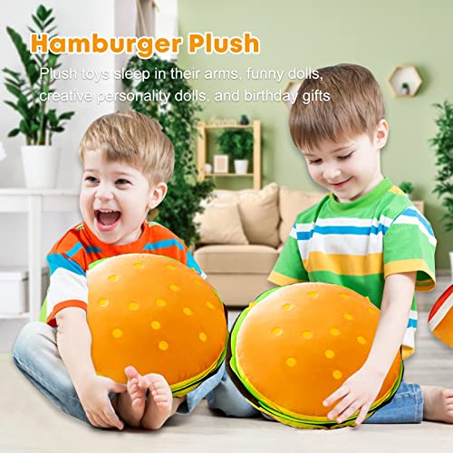 Image of 15.7 inch Hamburger Plush Cheeseburger Pillow Stuffed Food Cushion