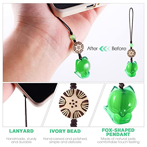Hemobllo Cell Phone Strap Cartoon Fox Phone Charm Key Chain Car Key Purse Pendant Hanging Pendants Decor Green #TOP3