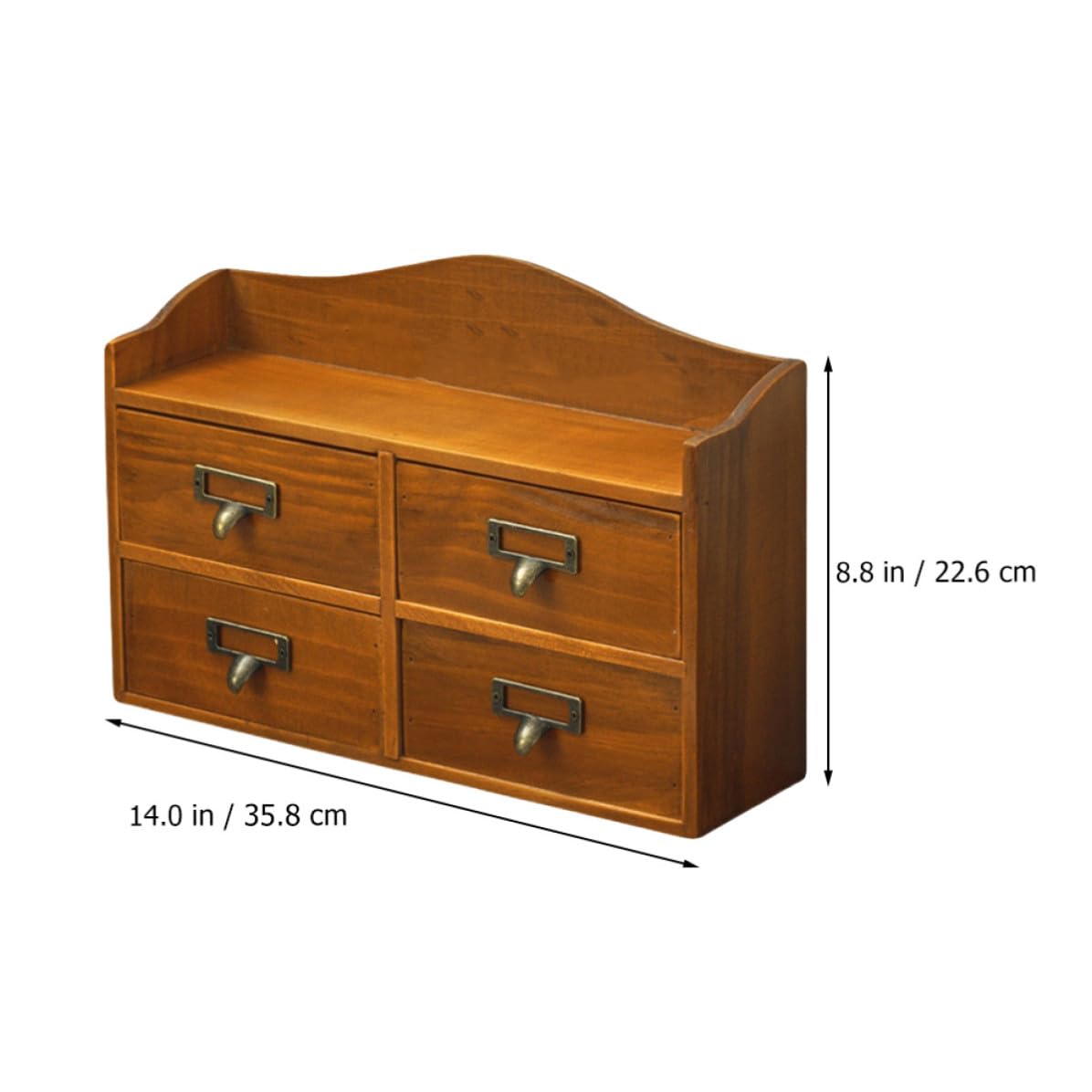 Retro Schmuckorganizer Holz mit Schublade für Kosmetik und Schmuck