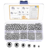 640 Stück Kugellager Kugeln Set, Edelstahlkugeln, Metallkugeln, 6 Größen Präzision Edelstahl Kugeln Kugellager Set für Mountainbike Rad Sackkarre Fahrradkugeln Ersatzteile
