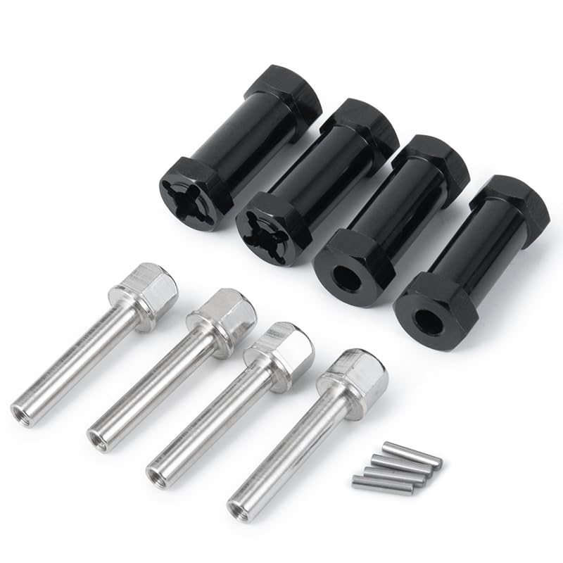Adaptateur hexagonal 12 mm RC métal orange anti-jeu pour roues Axial SCX10 D90 1/10