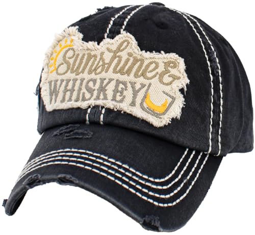 Image of Vacation Beach Camping Womens Baseball Cap Distressed Vintage Unconstructed Embroidered Patch Hat