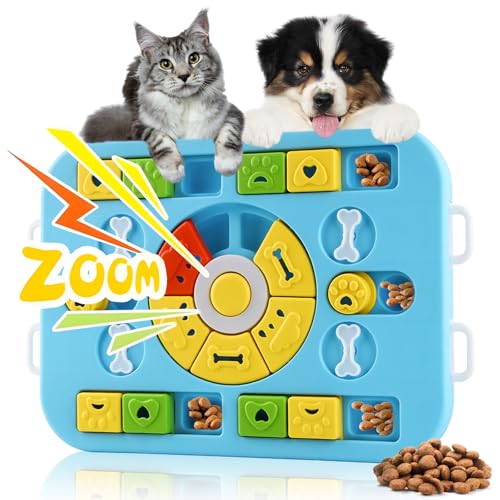 Giochi Interattivi per Cani Gatti, Gioco Interattivo per Cani Indistruttibile, Giochi Attivazione Mentale Giochi Cane Intelligenti, Olfattivi Treat Dispenser Giocattolo Ciotola Anti Ingozzamento