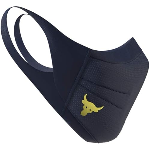 Under Armour Adult Sports Mask (Project Rock - Midnight Navy/Metallic Gold - 410, Small/Medium)