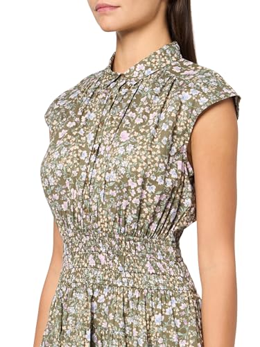 Image of Lucky Brand Women's Smocked Dropped Waist Midi Shirt Dress