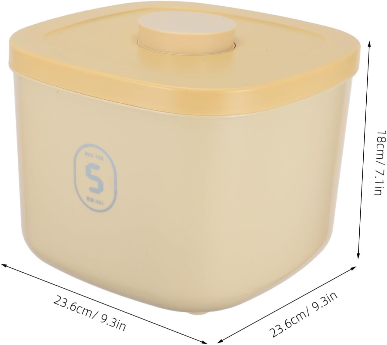 Kisangel Small Yellow Vacuum Sealed Pet Food Storage Container Airtight Dog and Cat Food Bucket Moisture-proof Plastic Holder for Household Use