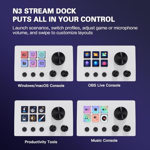 Contrôleur de flux OBS Twitch Adobe Treaslin N3 clavier macro programmable Mac Win