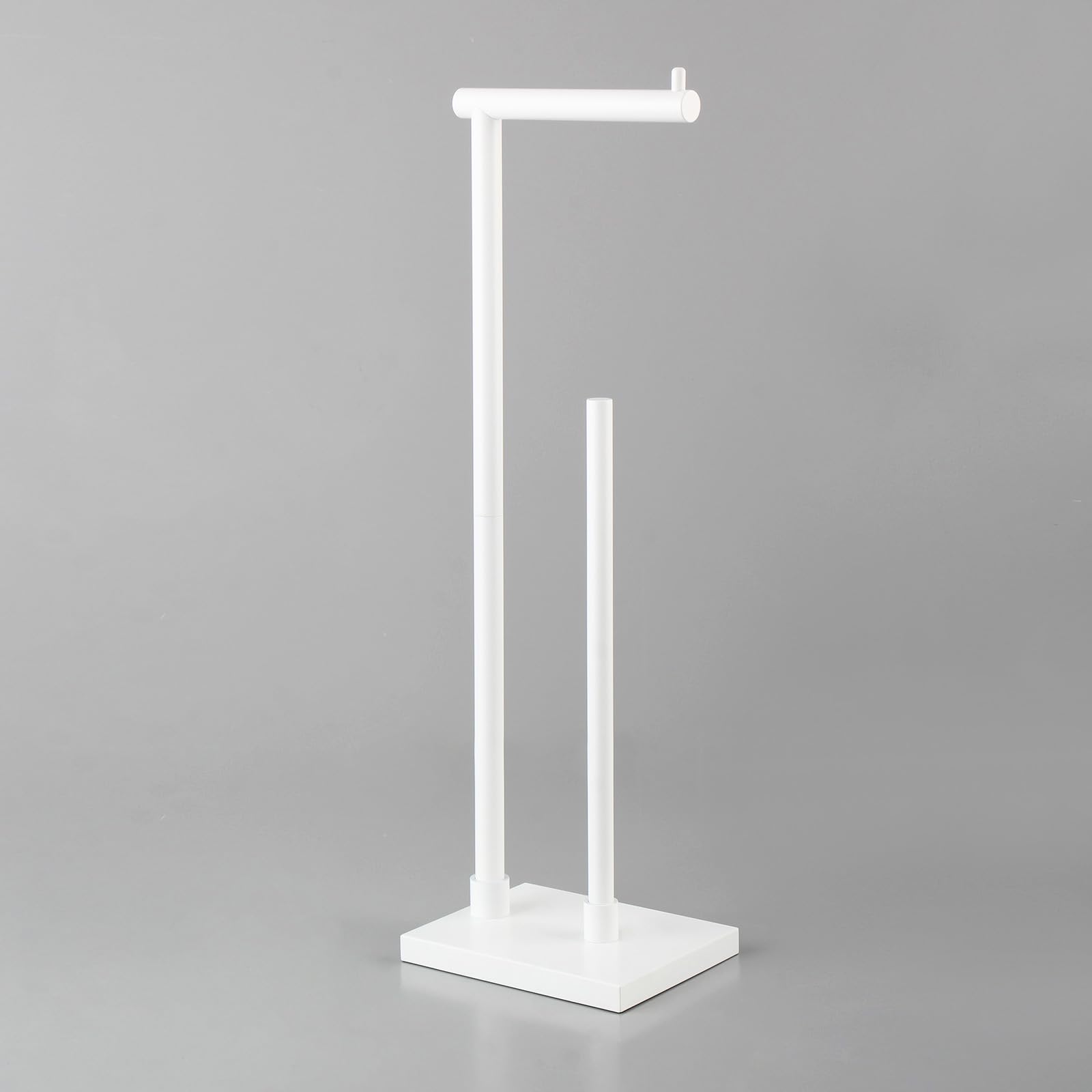 GERZWY Bathroom Toilet Paper Holder Stand SUS 304 Stainless Steel Modern Free Standing Paper Towel Holder, White