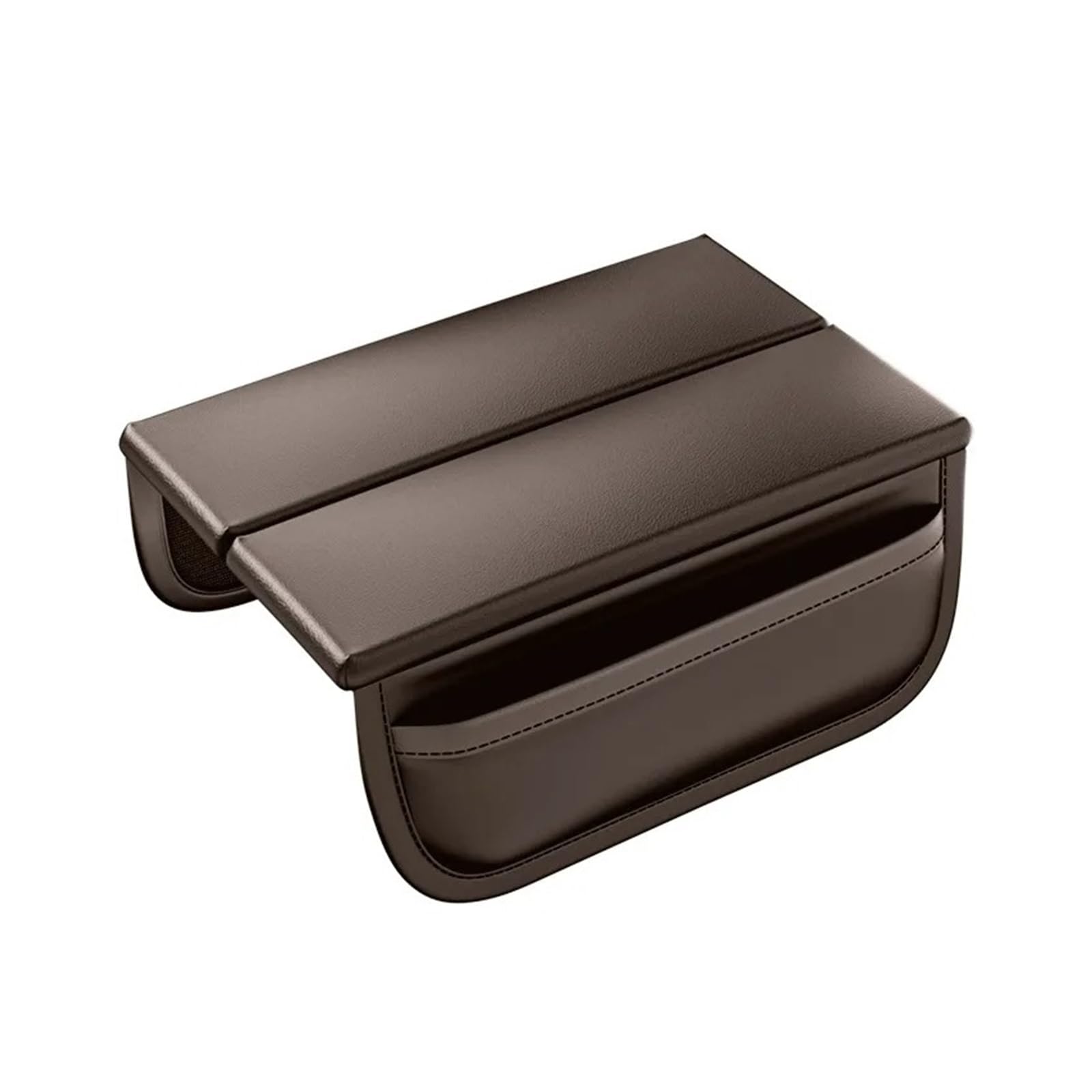 UMDJJU Symmetrical Double-Lids Armrest Box Soft Memory Heightening Elbow Support Pad With Side Storage Pocket Organizer Car Centre Console Armrest Box(Coffee)
