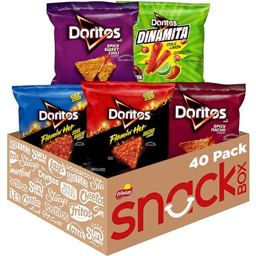 Image of Doritos Hot & Spicy Mix Variety Pack, 1oz Bags, (Pack of 40), Packaging May Vary