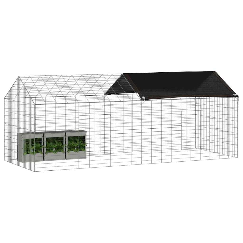 Hasenkäfig aus verzinktem Stahl, 200 x 78 x 78 cm, wetterfest und rostbeständig, ideal als Nagerkäfig und Meerschweinchenkäfig für Garten und Outdoor