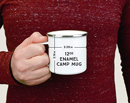 Taza esmaltada de camping blanca 12 oz miniatura 5