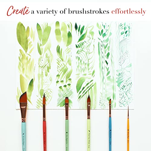 Paintcrush Travel Watercolor Brushes For Artists + Pouch- Set Of 6 Watercolor Paint Brushes For Beginners & Pros-Water Color Brushes-Assorted Paint Brushes W/Watercolor Detail Brush & Watercolor Brushes Dagger… thumb #1