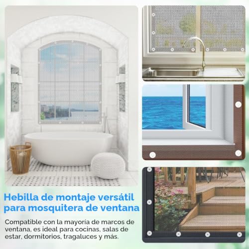 Miniatura 7 de Buzifu 40 Pcs Clips Para Mosquiteras Blancos, Fijacion De Mosquiteras De Plástico, Sujeta Mosquitera Para Ventanas, Hebilla Mosquitera Sin Taladrar Para Ventanas Correderas Y Fijas Para Hogar Cocina