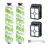 Lemige Brush Filter Replacement Parts for Bissell CrossWave Vacuum 3888A 1785 Pet Pro 2306A Cordless Wet Dry Vac, 2 Pack 2460 Multi-Surface Pet Brush Roll & 1866 Vacuum Filter, Part 1613568 1608684