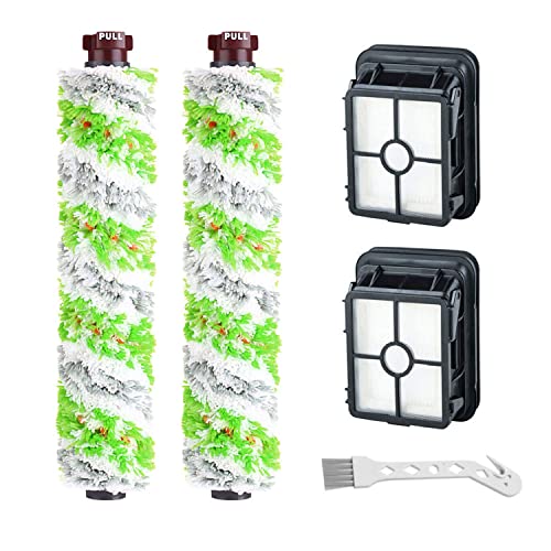 Image of Lemige Brush Filter Replacement Parts for Bissell CrossWave Vacuum 3888A 1785 Pet Pro 2306A Cordless Wet Dry Vac, 2 Pack 2460 Multi-Surface Pet Brush Roll & 1866 Vacuum Filter, Part 1613568 1608684