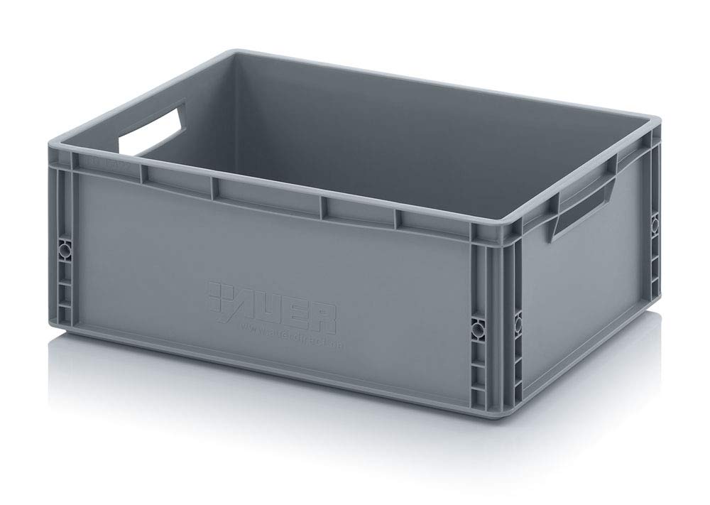 Auer Packaging Eurobehälter 60 x 40 x 22 cm, 45 Liter Eurobox große Lagerbox mit Griffen 60x40x22 Plastikbox stapelbar Lagerkiste für privat und Gewerbe