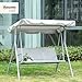Outsunny Hollywoodschaukel mit verstellbarem Sonnendach, 3-Sitzer Gartenschaukel mit Anti-Rutsch-Füßen, Schaukelbank belastbar bis 240 kg, Gartenliege für Garten, Terrasse, 171x108x154cm, Grau