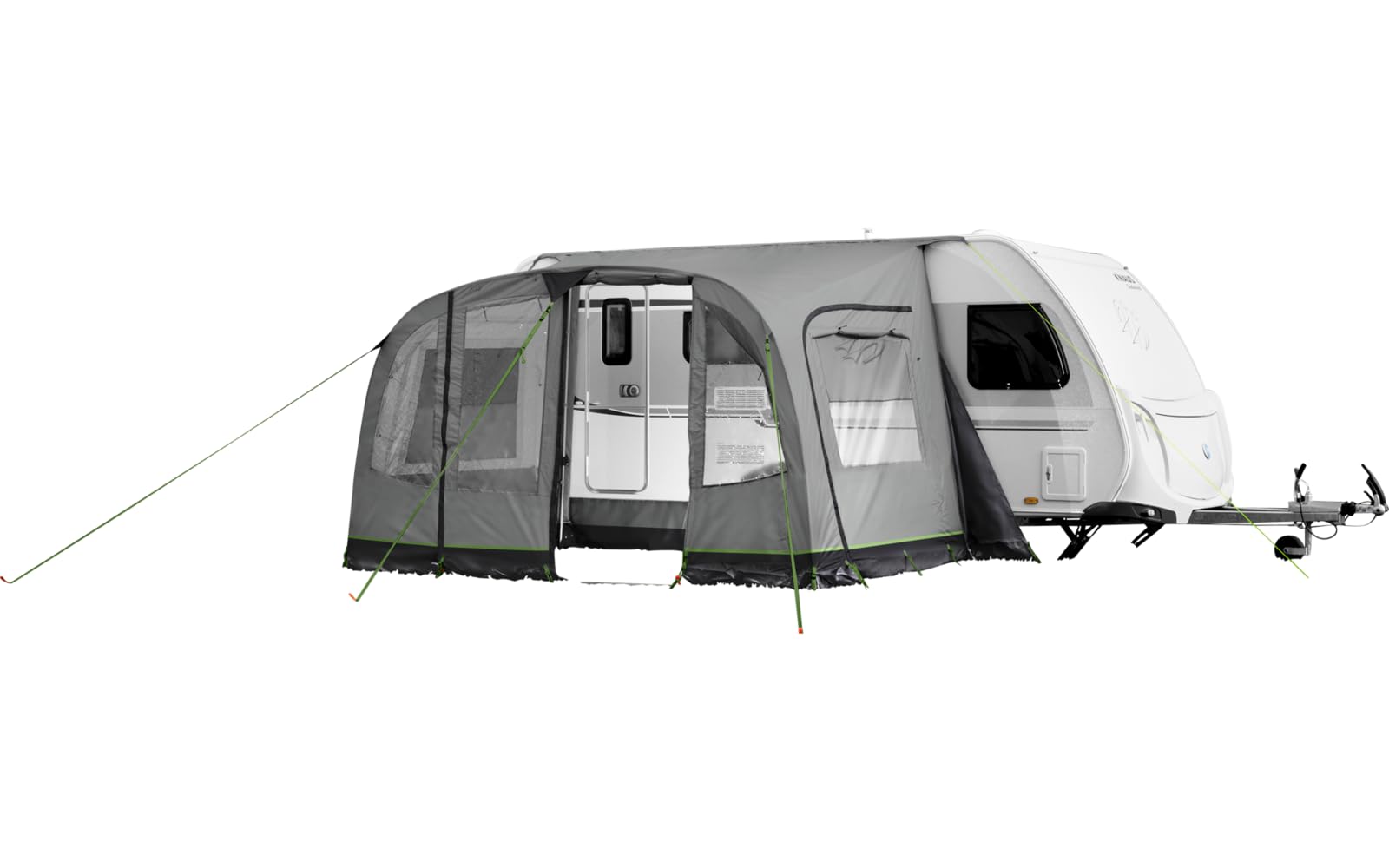BERGER Arona Alu Wohnwagen Vorzelt | Reisevorzelt 400 x 230 cm mit Aluminiumgestänge & Sturmabspannung | Wetterfestes Wohnwagenvorzelt mit Moskitogaze, stabil & robust, ideal für Camping & Urlaub