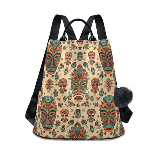 Mochila de viaje para mujer con cremallera trasera antirrobo tribal