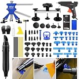 PDR Dent Remover Tool Kit for Cars, Dent Puller Painless Dent Removal Kit, Blue Dent Lifter, Hot Glue Gun, Bridge Puller, Adhesive Remover, Upgrade Blue Glue Tabs for Small and Large Dent Repair