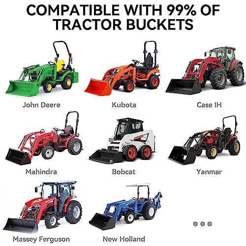YINTATECH 60" 4000lbs Clamp on Pallet Forks Heavy Duty Tractor Forks with Adjustable Stabilizer Bar Tractor Bucket Forks for Tractor Attachments, Skid Steer, Loader Bucket