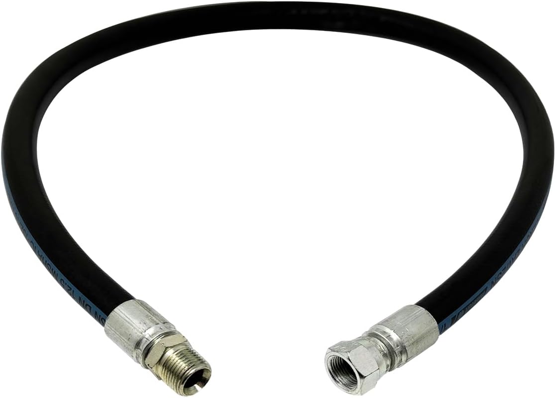 1/2" Hydraulic Hose Assembly, Double Wire Braid, Female JIC Straight Swivel x Male NPT Straight, 4000 PSI, 36" Length