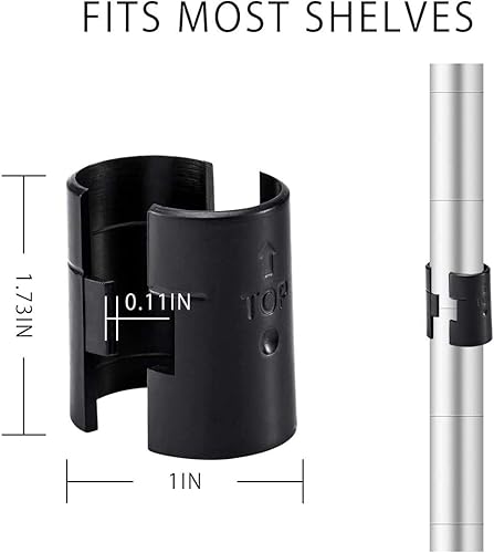 Miniatura 2 de Clips de alambre para estantes, clips de bloqueo de estante de alambre, 20 pares de 40 piezas para postes de 1 pulgada, fundas para estantes, se