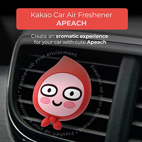 Image of AURA Car Air Freshener Vent Clip, Apeach (Will You Marry Me, 0.14fl oz*2, Pack of 2) - Long-Lasting Odor-Fighting Scent. Kakao Friends Figurine. Car Decoration Accessories, Diffuser, Absorber