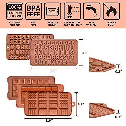 Chocolate Molds Letter And Number Silicone Candy Molds - Break Apart Chocolate Molds Candy Protein And Engery Bar Silicone Mold #TOP1