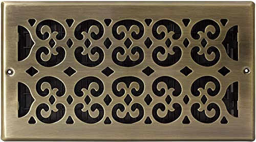 Decor Grates SP612W-A Scroll Steel Plated Antique Wall Register, 6 x 12", Antique Brass by Decor Grates - Image 2
