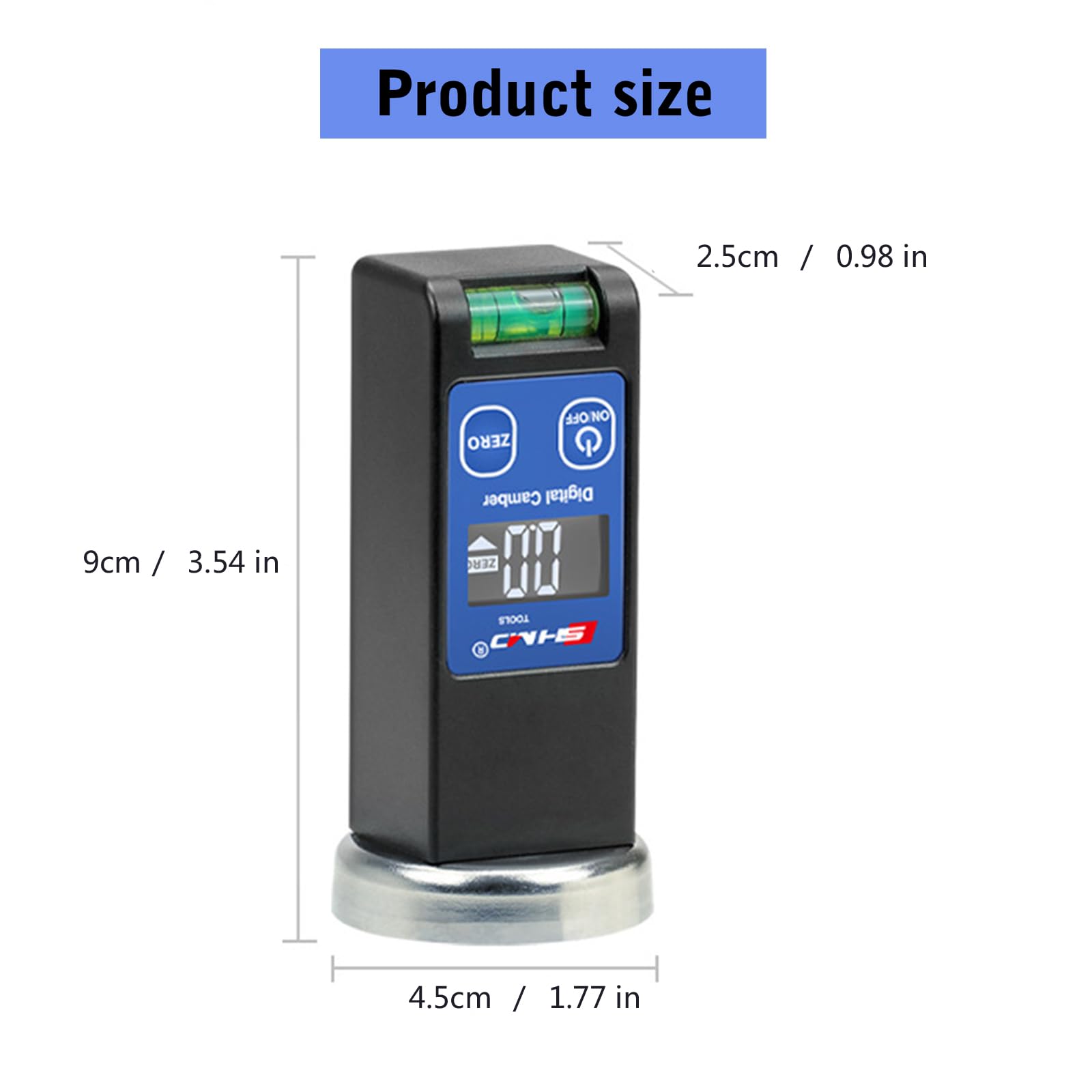 Sturz Ausrichtungswerkzeug mit Blase und magnetischer Basis, Präzisions Digitalanzeige, Radausrichtungswerkzeug für Auto SUV, Auto LCD Display