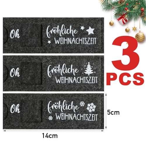 BOFUNX Weihnachten Schokolade Verpackung - 3pcs Oh, du fröhliche Weihnachtszeit Geschenk Weihnachten Schokolade Deko Weihnachten Geschenk Xmas Nikolaus Geschenk für Kinder Papa Mama Frau Mann