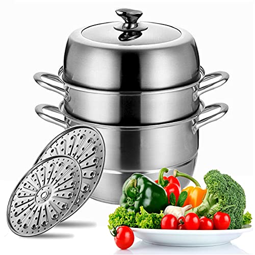 LTWQLing 3-Tier Stainless Steel Steamer