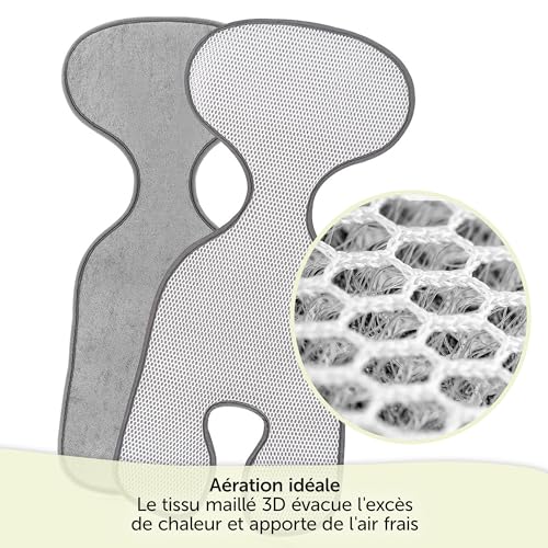 Zamboo Coussin Siege Auto Été, Assise pour Cosy Bebe Respirante, Gris – vue 4