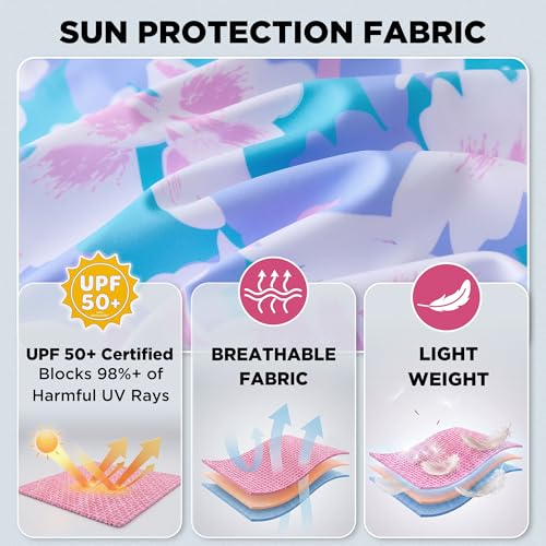 Image of Toddler Girls Swimsuit Rash Guard Sets 2-Piece Bathing Suits UPF 50+ Summer Kids Swimwear 2-7T