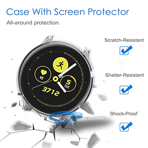 Image of FINTIE 3 Pack - Fintie Case Compatible with Samsung Galaxy Watch Active 40mm (Not Fit for Active 2), Premium Soft TPU Screen Protector All-Around Protective Bumper Shell Cover, Clear x 3