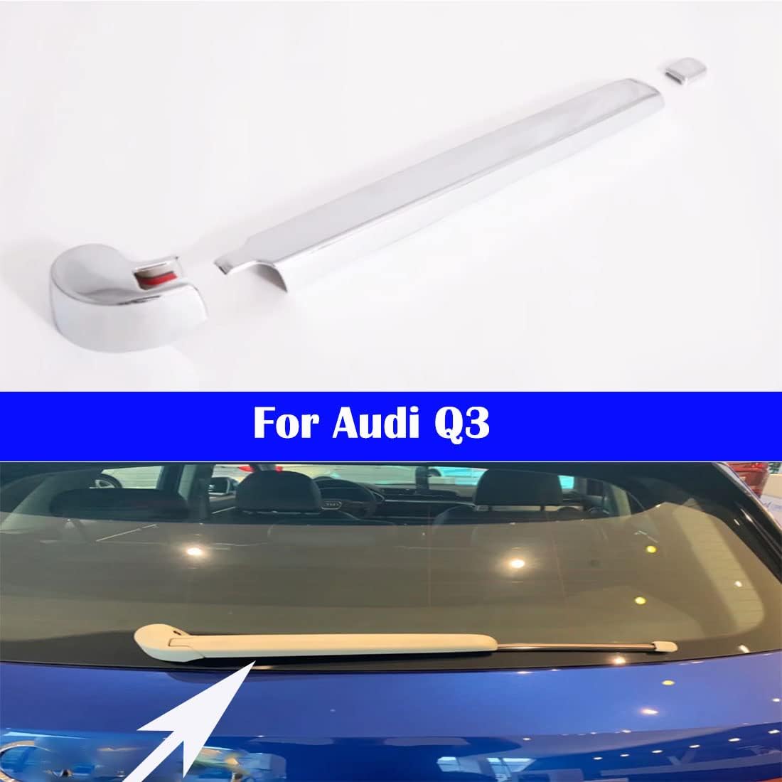 Car Exterior Trim Strip Modification Trim Strip for Q3 2019-2020-2021-2022 (1 Rear Wiper Trim Strip Electroplating)