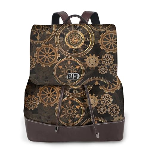 Sac à dos en cuir Gears Clock : rangez vos affaires avec style