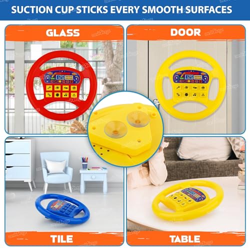 Image of Zest 4 Toyz Kids Steering Wheel Toy with Music and Sounds Rotating Wheel Car Police Ambulance Fire Siren Effects Fun Play Toy (Random Color)