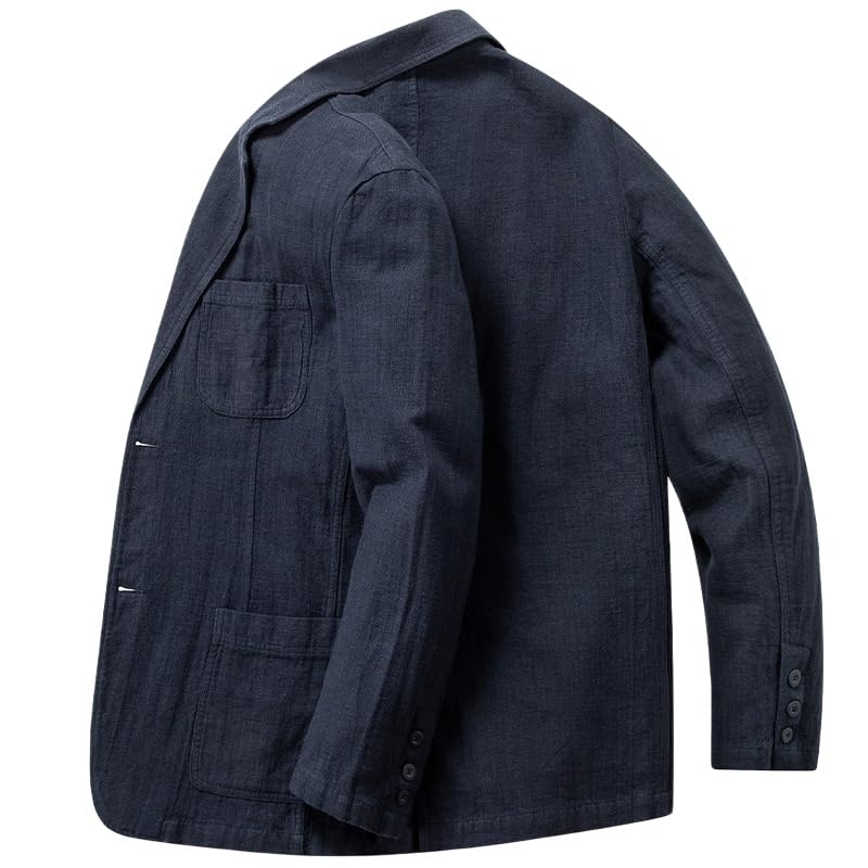 Genérico Chaqueta Americana Hombre, Chaqueta De Lino para Hombre, Blazer, Corte Ajustado, Cuello Vuelto, Chaquetas De Traje De Dos Botones, Abrigos Deportivos Ligeros, Trajes Elegantes De Verano Pa