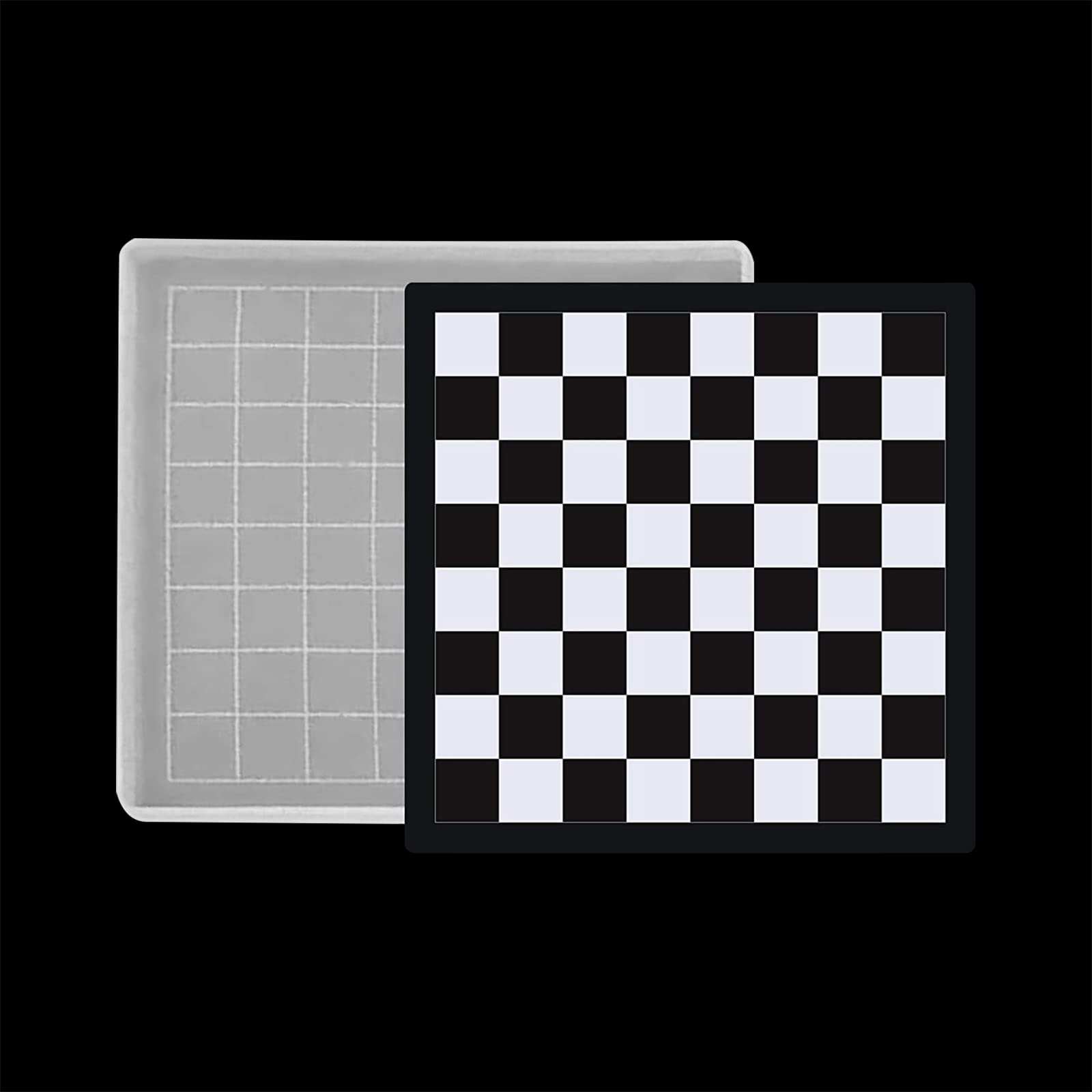 2PCS Chess Sets Resin Silicone Mold, 1PC Checker Resin Mold And Checker...