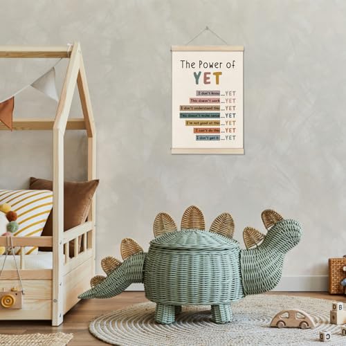 Image of DOI-LANEE The Power of Yet Poster - Motivational Inspirational Wall Decor, Mental Health Therapy Office Decor, Growth Mindset Wall Art for Homeschool Classroom Counselor, 16x12 Inch