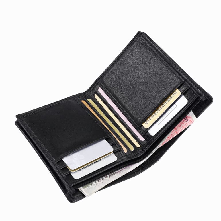 Luxury Genuine Crocodile Leather Alligator Belly Skin Bifold Wallet Men's Short Wallet Purses Card Holder (Crocodile Belly Black)3