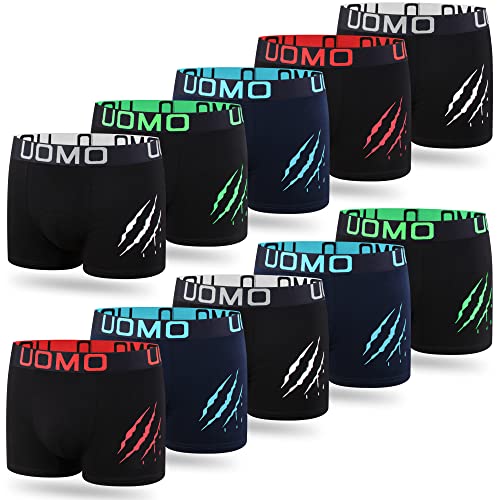 Photo de L&K Pack de 10 caleçons Homme Short rétro Homme avec Un Grand Motif été 2024 Coton 1121 XL